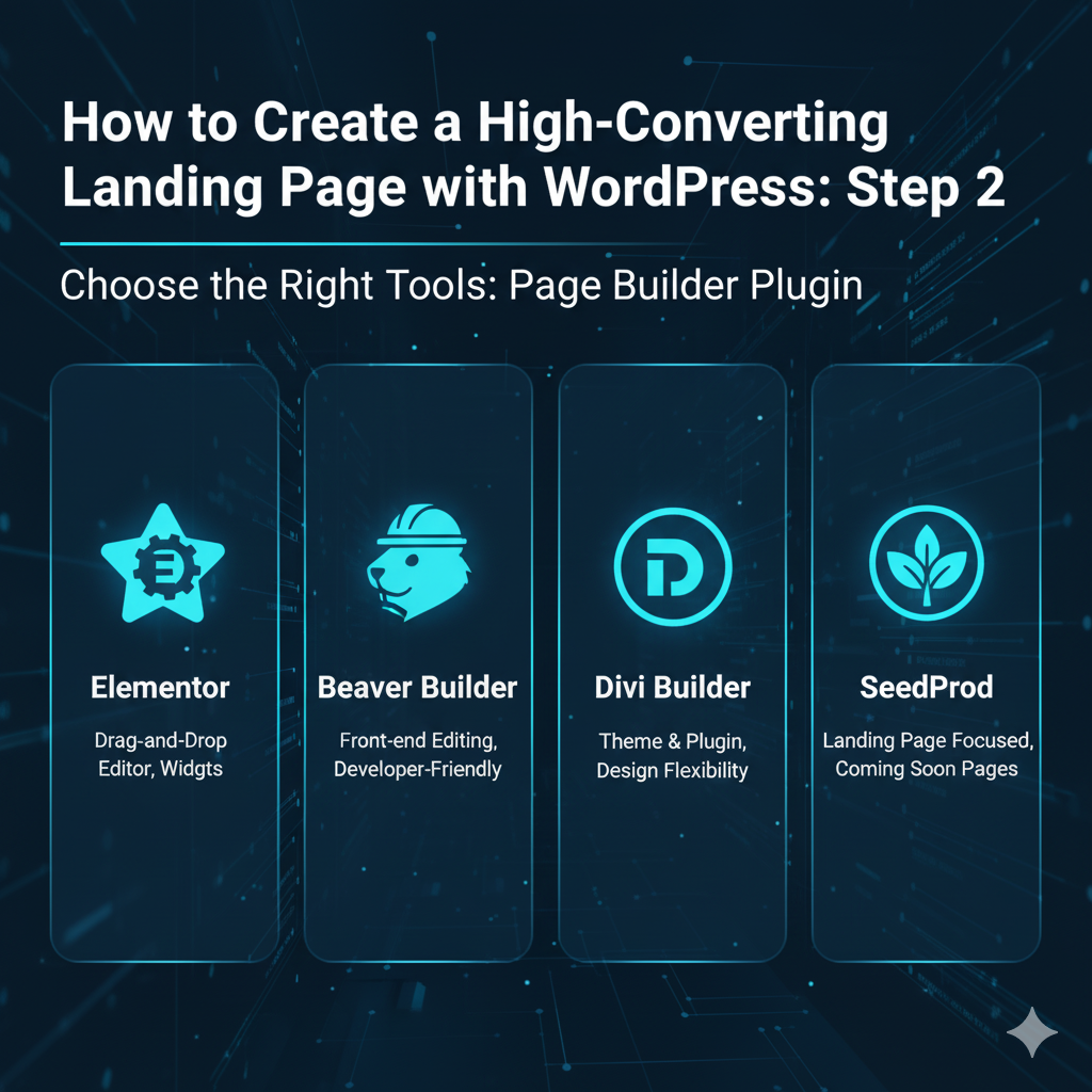 create landing page WordPress
